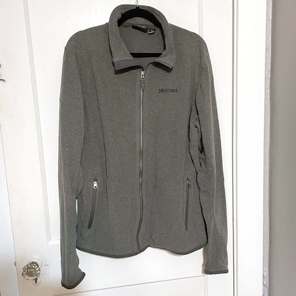 Marmot Other - Marmot Mens Full Zip Knit Sweater Jacket XL Gray Polyester LS Zipper Pockets
